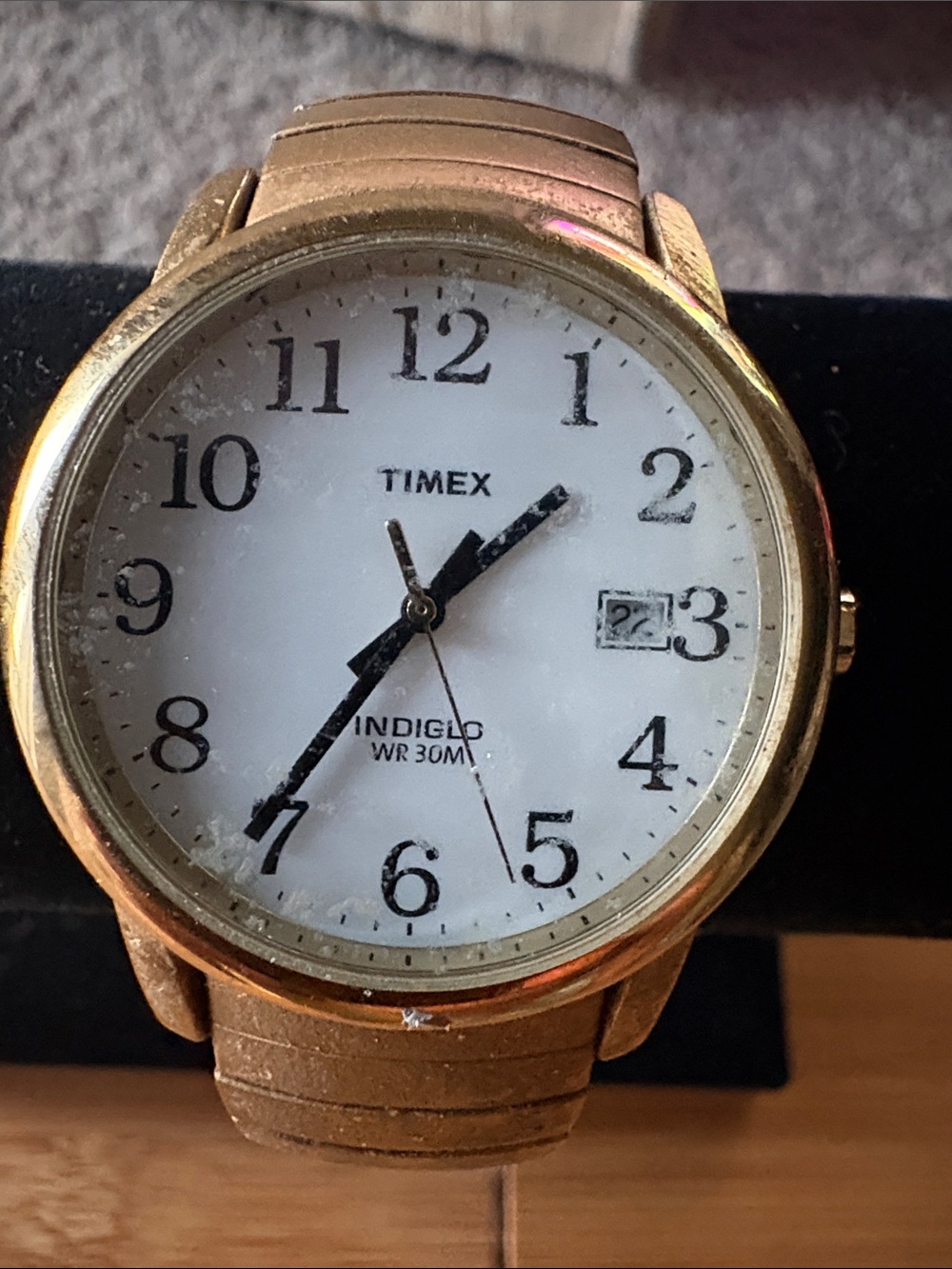 Timex Gold Tone Watch with White Dial